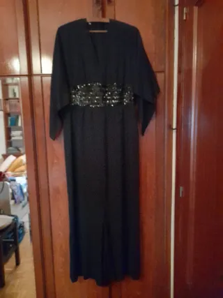 Vestido fiesta pedrería negro talla única