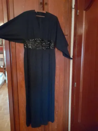 Vestido fiesta pedrería negro talla única