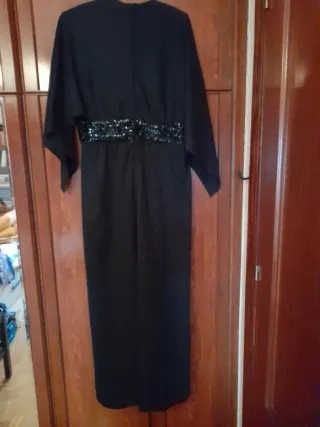 Vestido fiesta pedrería negro talla única
