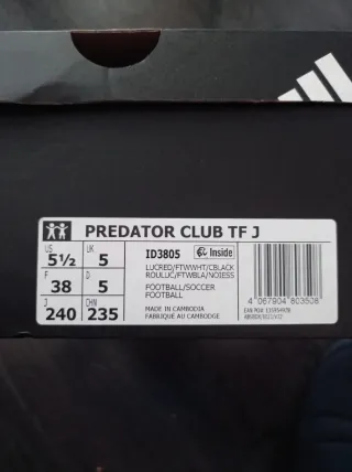 Botas fútbol Adidas Predator T38 Nuevas