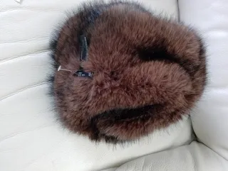 Gorro Zara Piel Sintética Marrón Talla S