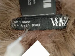 Gorro Zara Piel Sintética Marrón Talla S