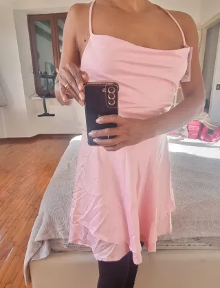 Abito corto rosa Elian taglia unica