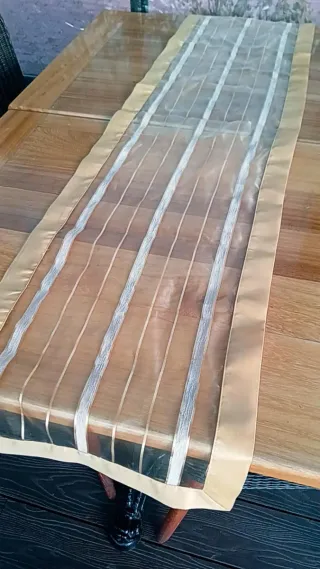 Caminho de mesa, dourado 137x34cm - 2 Unidades