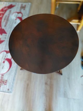Mesa auxiliar plegable redonda madera