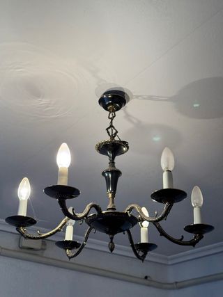 Lámpara de techo antigua metal y cristal