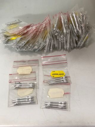 Lote 195 cañas aluminio 4cm plata dardos