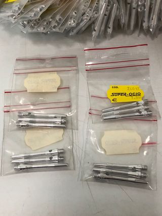 Lote 195 cañas aluminio 4cm plata dardos