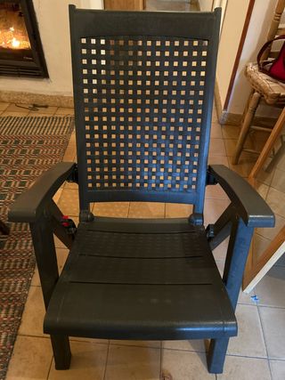 2 Sillones de jardín negros de plástico