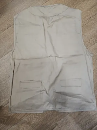 Chaleco Beige XXXL con Múltiples Bolsillos