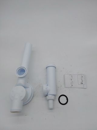 Wirquin Sifón para fregadero de 2 cubetas 30723640, blanco