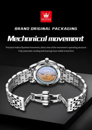 Reloj Automático OLEVS Verde y Plateado