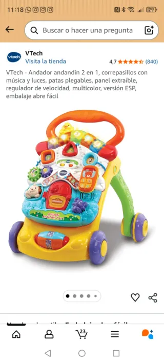 Correpasillos Vtech con actividades