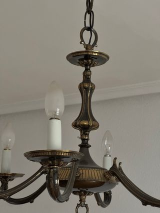 Lámpara de techo antigua metal y cristal