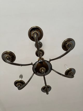 Lámpara de techo antigua metal y cristal