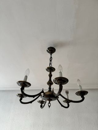 Lámpara de techo antigua metal y cristal