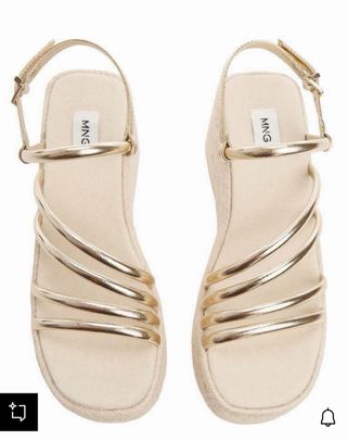 Sandalias Mango Talla 35 Doradas