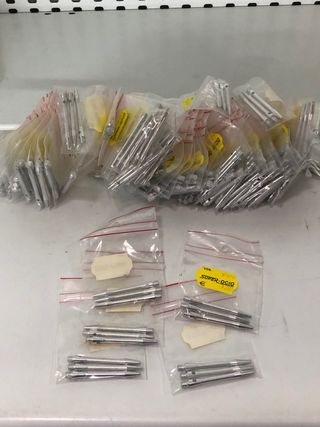 Lote 159 cañas aluminio 5cm plata para dardos