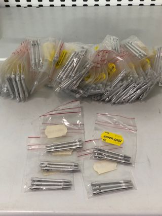 Lote 159 cañas aluminio 5cm plata para dardos