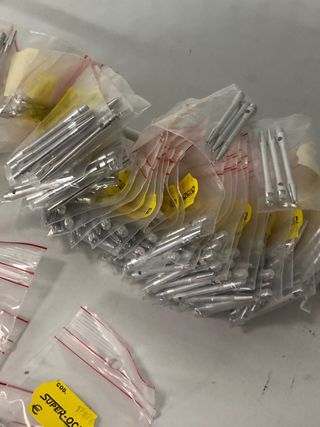 Lote 159 cañas aluminio 5cm plata para dardos