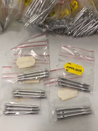 Lote 159 cañas aluminio 5cm plata para dardos