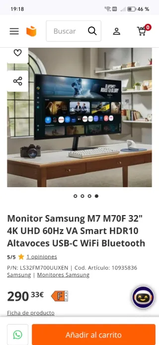 Monitor Samsung 32 4K Smart M7