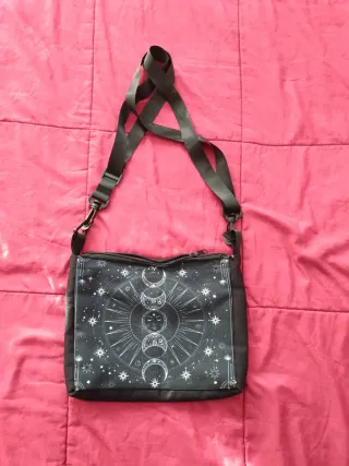 Borsa tracolla tessuto con stampa galattica