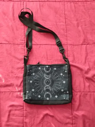 Borsa tracolla tessuto con stampa galattica