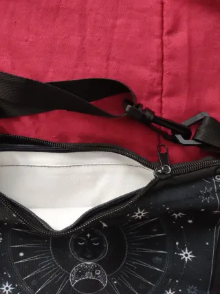 Borsa tracolla tessuto con stampa galattica