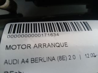 AUDI A4 BERLINA (8E) 2.0 MOTOR ARRANQUE