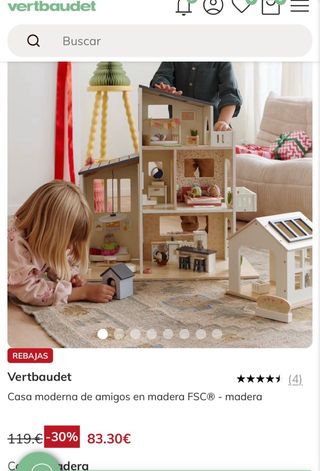 Casita de juguete de madera