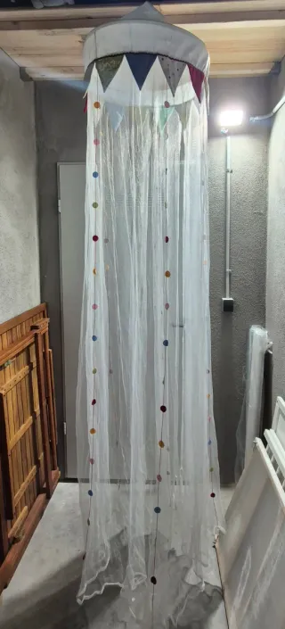 Cuna con dosel blanca