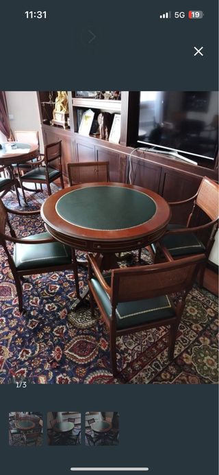 Mesa de juego redonda inglesa