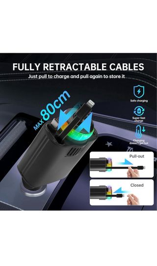 Cargador Coche USB C Luz Estrella Aromaterapia
