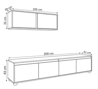 Mueble Salón Alma Blanco y Madera
