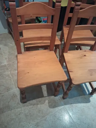 5 Sedie in Legno Massello