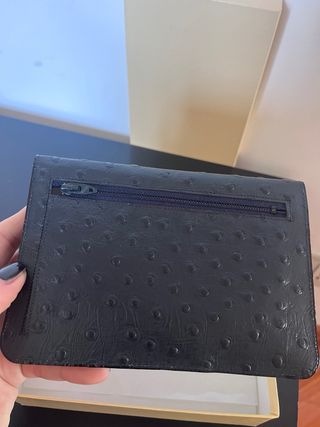 Porta carte in vera pelle di struzzo artigianale