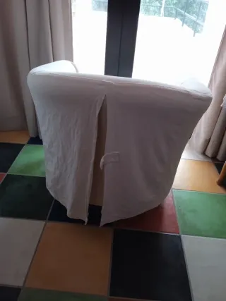 Sillón/Puff Blanco de Tela