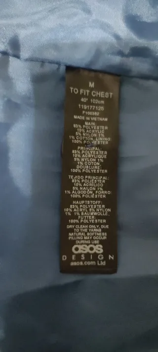 Abrigo oversize ASOS gris hombre nuevo