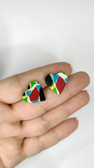 Pendientes pequeños Corazón Mosaico