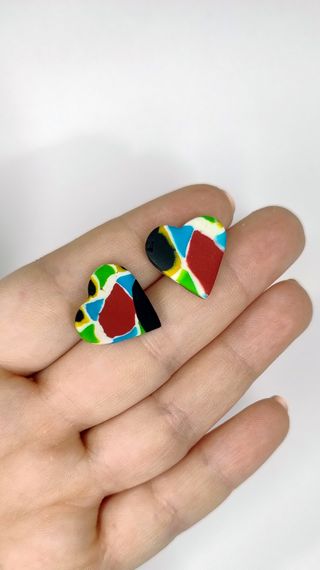 Pendientes pequeños Corazón Mosaico