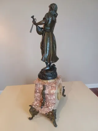 Reloj Francés “Mignon” en Mármol Rojo Griotte