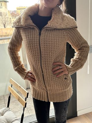 Chaqueta punto Bershka beige Talla S