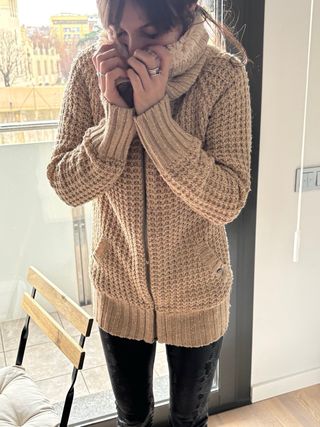 Chaqueta punto Bershka beige Talla S