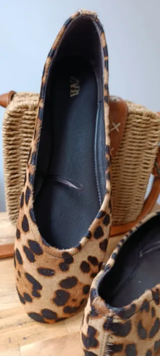 Bailarinas Zara Piel Animal Print