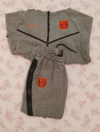 Conjunto Nike FC Barcelona Gris/Naranja Talla M