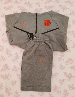 Conjunto Nike FC Barcelona Gris/Naranja Talla M