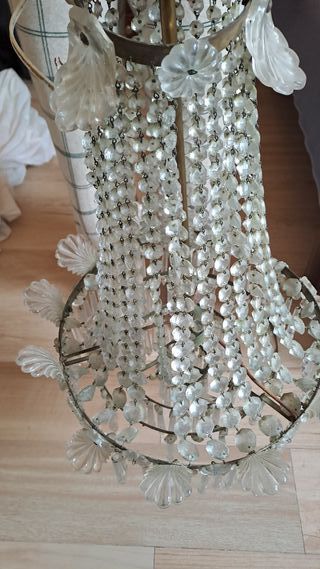 Lámpara de techo de cristal antigua