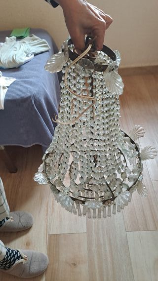 Lámpara de techo de cristal antigua