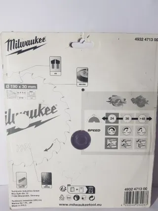 Disco Sierra Milwaukee 190mm x 30mm 24T HW